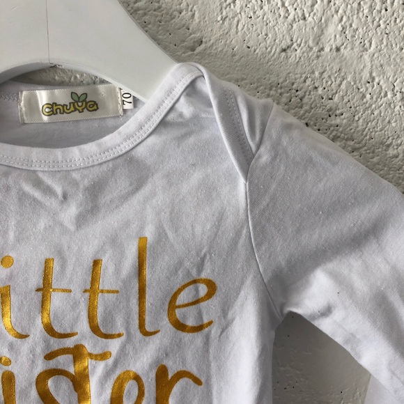 Boutique Brand Little Sister graphic onesie 6-9M - Picture 2 of 5